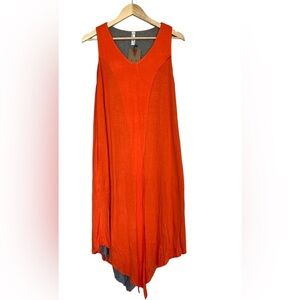 15. NWT Aria Handmade Orange and Gray Asymmetric Dress with Pockets